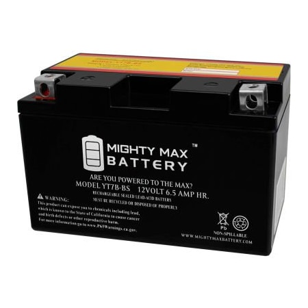 Ecom Group Inc Mighty Max Battery YT7B 12V 6.5AH / 110CA Battery YT7B-BS